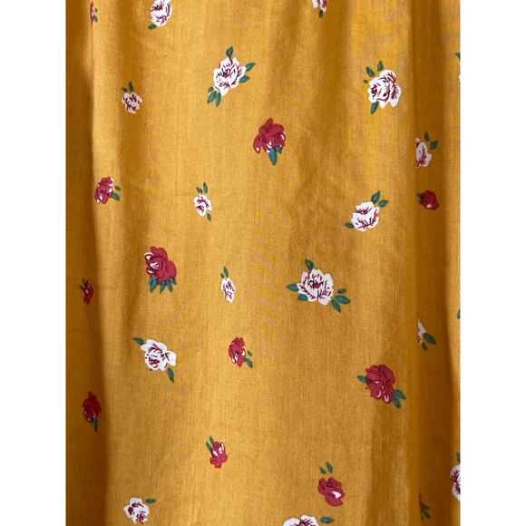 NWT ANTHROPOLOGIE Maeve Women's Mustard Yellow Floral Button Down Size 8 - Picture 2 of 8